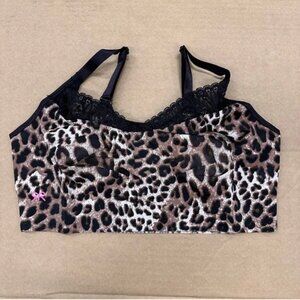 New Ruby Ribbon Leopard Heritage Lace Demiette Bra